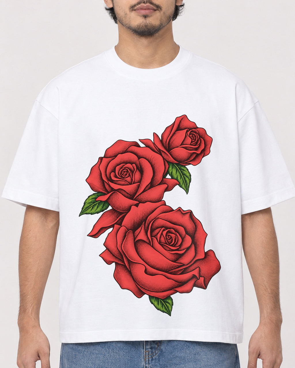 Mockup Boxy Heavyweight Tee White male close-up 02