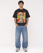Mockup Boxy Heavyweight Tee Black male full-body 06