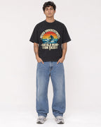 Mockup Boxy Heavyweight Tee Black male full-body 06
