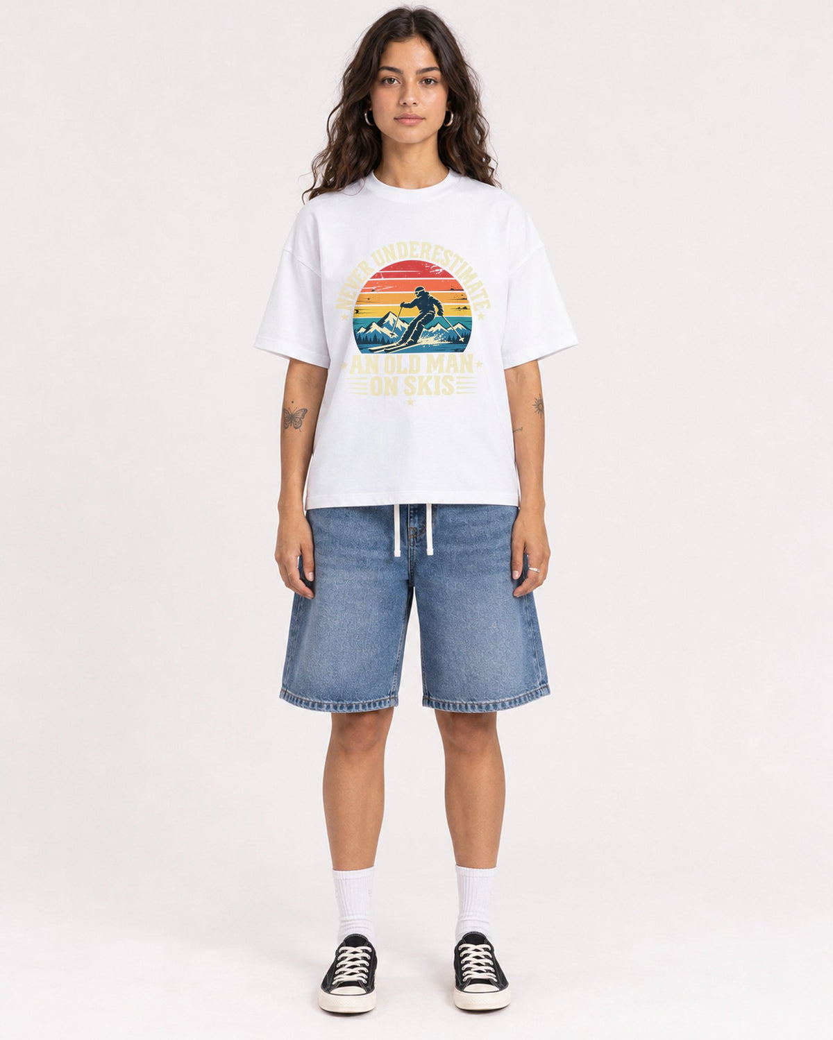 Mockup Boxy Heavyweight Tee White female full-body 06