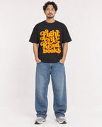 Mockup Boxy Heavyweight Tee Black male full-body 02