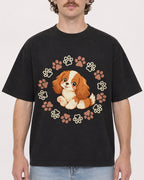 Mockup Boxy Heavyweight Tee Black male close-up 09
