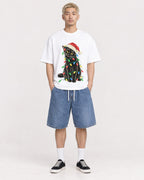Mockup Boxy Heavyweight Tee White male full-body 33