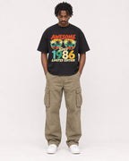 Mockup Boxy Heavyweight Tee Black male full-body 04