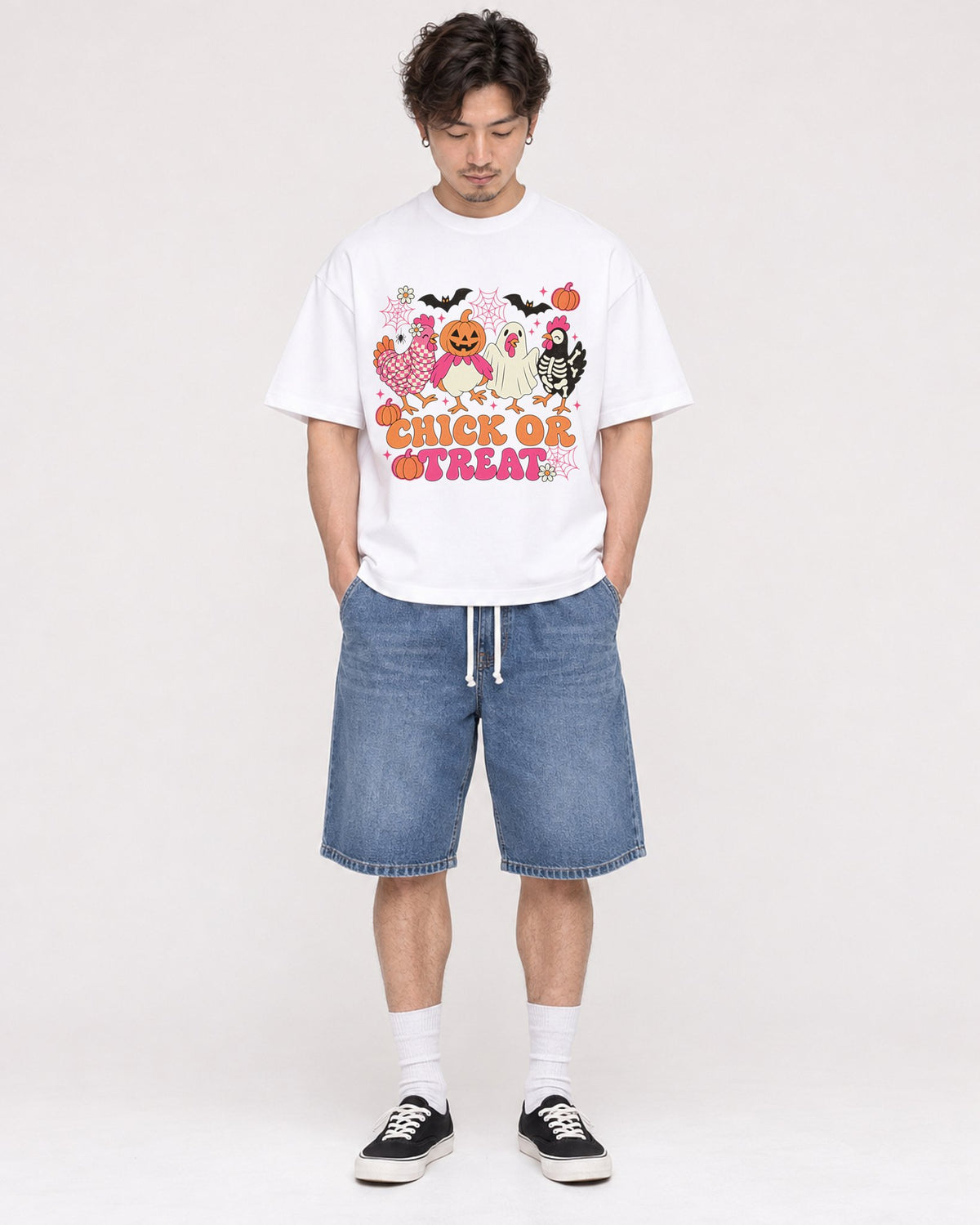 Mockup Boxy Heavyweight Tee White male full-body 03