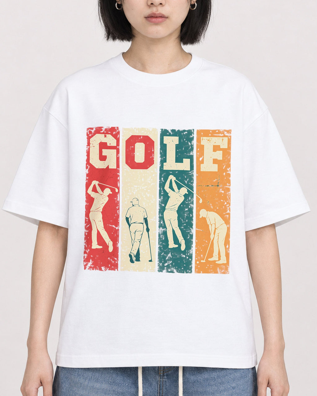 Mockup Boxy Heavyweight Tee White female close-up 11