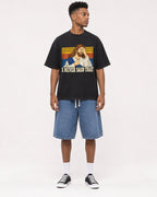 Mockup Boxy Heavyweight Tee Black male full-body 15