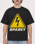 Mockup Boxy Heavyweight Tee Black male close-up 09