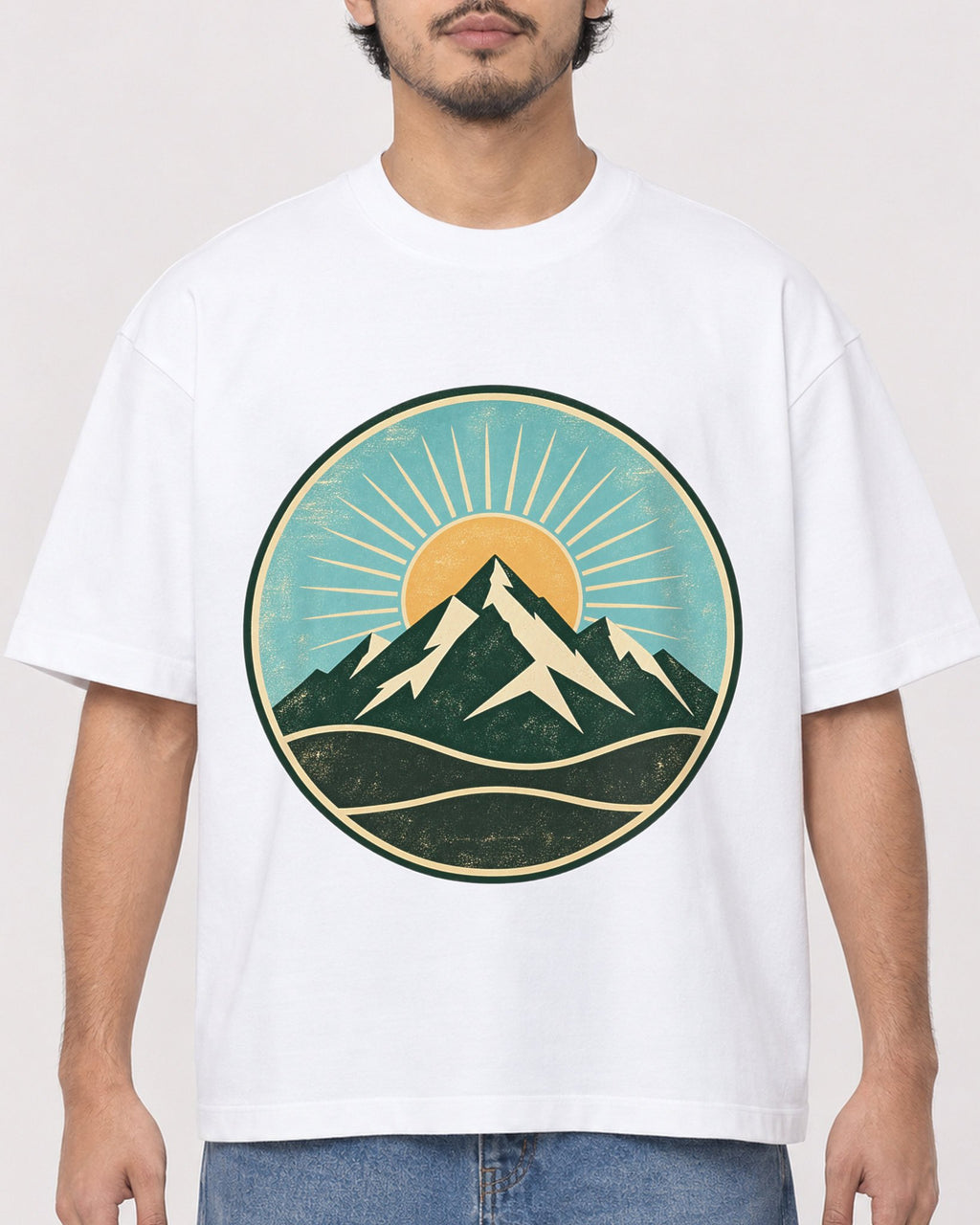 Mockup Boxy Heavyweight Tee White male close-up 02