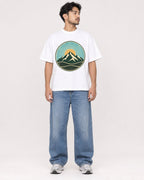 Mockup Boxy Heavyweight Tee White male full-body 02