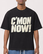 Mockup Boxy Heavyweight Tee Black male close-up 15