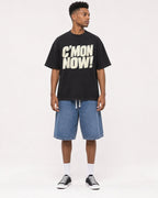 Mockup Boxy Heavyweight Tee Black male full-body 15