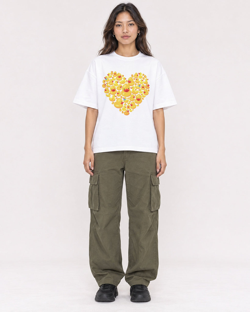 Mockup Boxy Heavyweight Tee White female full-body 02