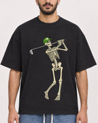 Mockup Boxy Heavyweight Tee Black male close-up 07