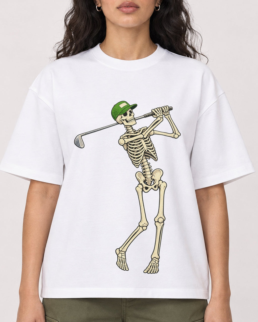 Mockup Boxy Heavyweight Tee White female close-up 07