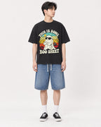 Mockup Boxy Heavyweight Tee Black male full-body 31