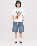 Mockup Boxy Heavyweight Tee White female full-body 11