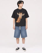 Mockup Boxy Heavyweight Tee Black male full-body 11