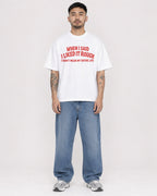 Mockup Boxy Heavyweight Tee White male full-body 12