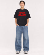 Mockup Boxy Heavyweight Tee Black female full-body 12