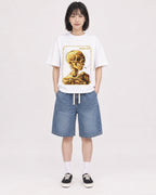 Mockup Boxy Heavyweight Tee White female full-body 11