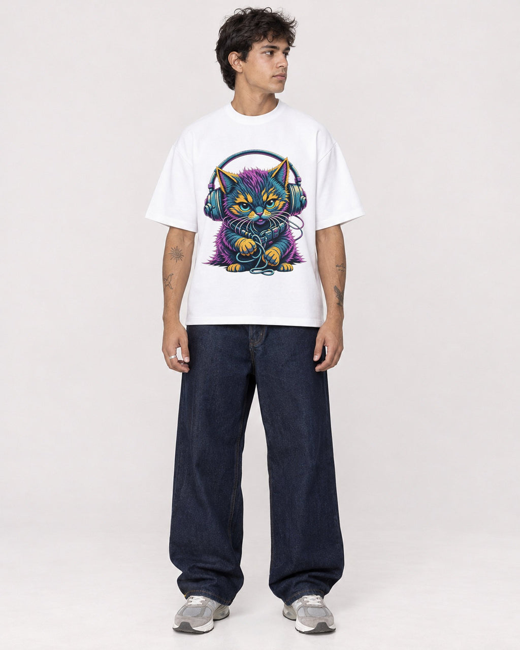 Mockup Boxy Heavyweight Tee White male full-body 06