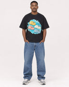 Mockup Boxy Heavyweight Tee Black male full-body 14