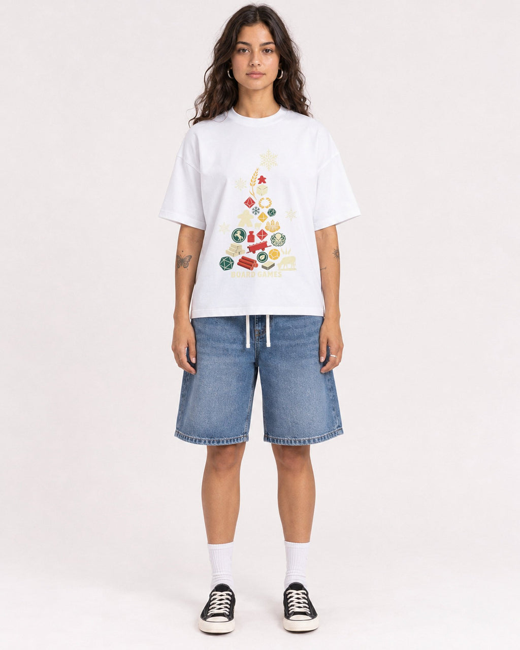 Mockup Boxy Heavyweight Tee White female full-body 06