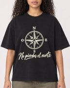 Mockup Boxy Heavyweight Tee Black female close-up 10