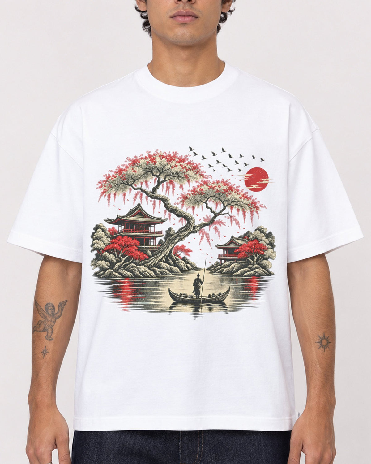 Mockup Boxy Heavyweight Tee White male close-up 06