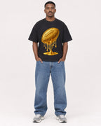 Mockup Boxy Heavyweight Tee Black male full-body 14