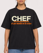 Mockup Boxy Heavyweight Tee Black female close-up 16