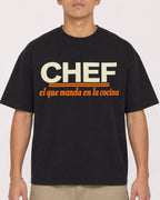 Mockup Boxy Heavyweight Tee Black male close-up 16