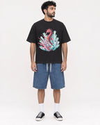 Mockup Boxy Heavyweight Tee Black male full-body 07