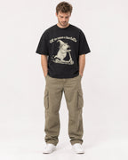 Mockup Boxy Heavyweight Tee Black male full-body 08