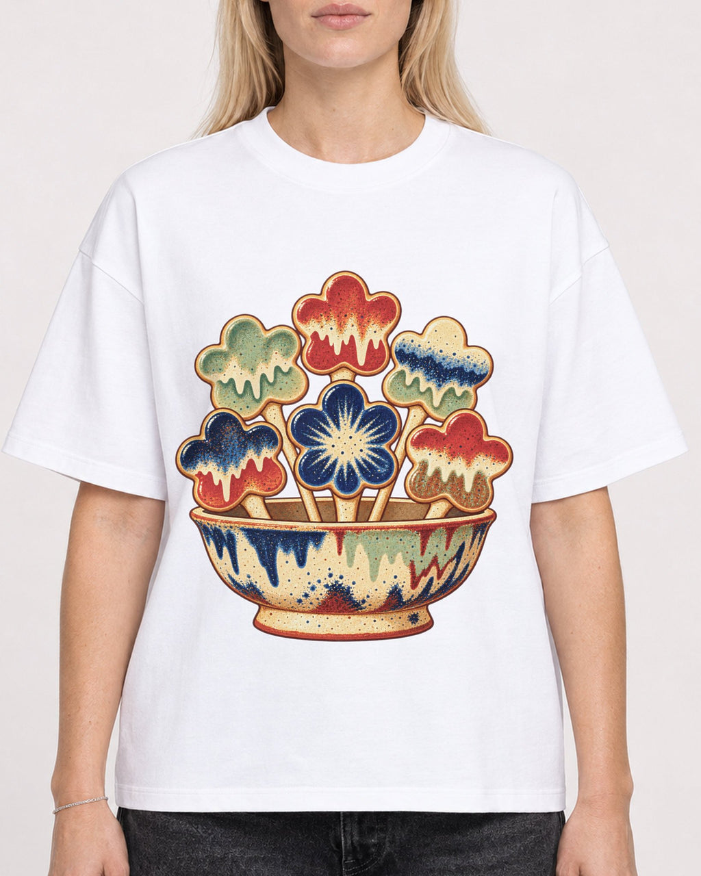 Mockup Boxy Heavyweight Tee White female close-up 08