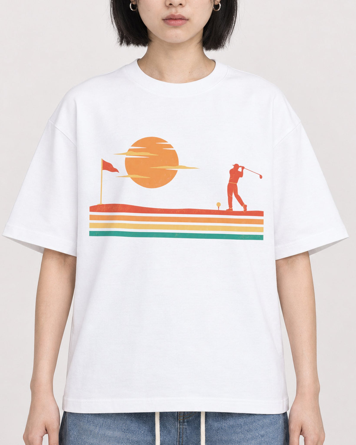 Mockup Boxy Heavyweight Tee White female close-up 11