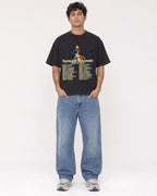 Mockup Boxy Heavyweight Tee Black male full-body 06