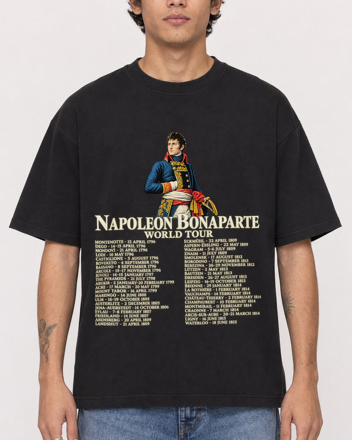 Mockup Boxy Heavyweight Tee Black male close-up 06