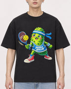 Mockup Boxy Heavyweight Tee Black male close-up 01