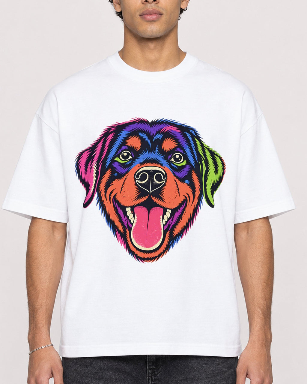 Mockup Boxy Heavyweight Tee White male close-up 10