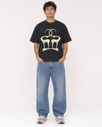 Mockup Boxy Heavyweight Tee Black male full-body 06