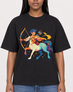 Mockup Boxy Heavyweight Tee Black female close-up 04
