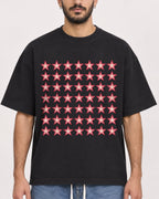 Mockup Boxy Heavyweight Tee Black male close-up 07