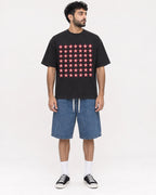 Mockup Boxy Heavyweight Tee Black male full-body 07