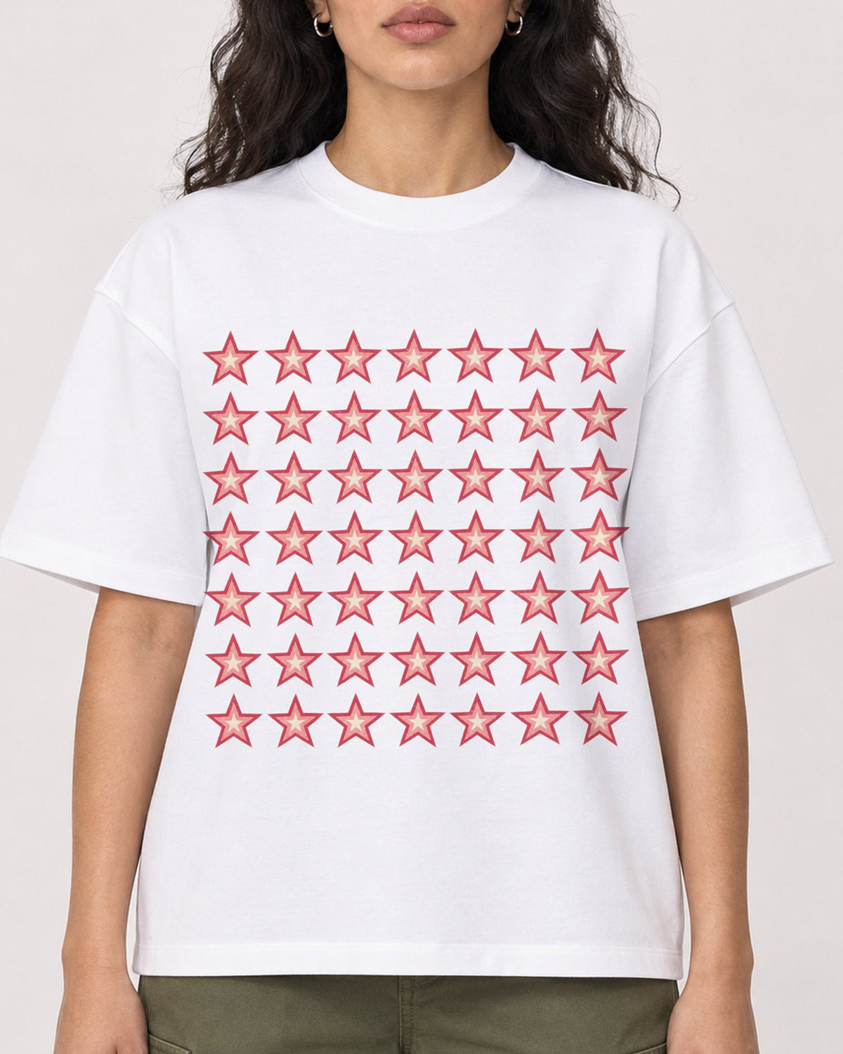 Mockup Boxy Heavyweight Tee White female close-up 07