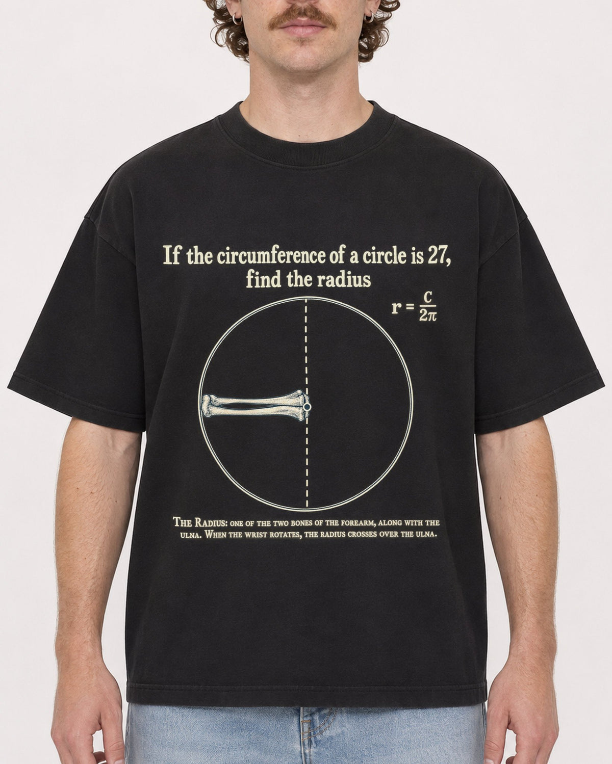 Mockup Boxy Heavyweight Tee Black male close-up 09