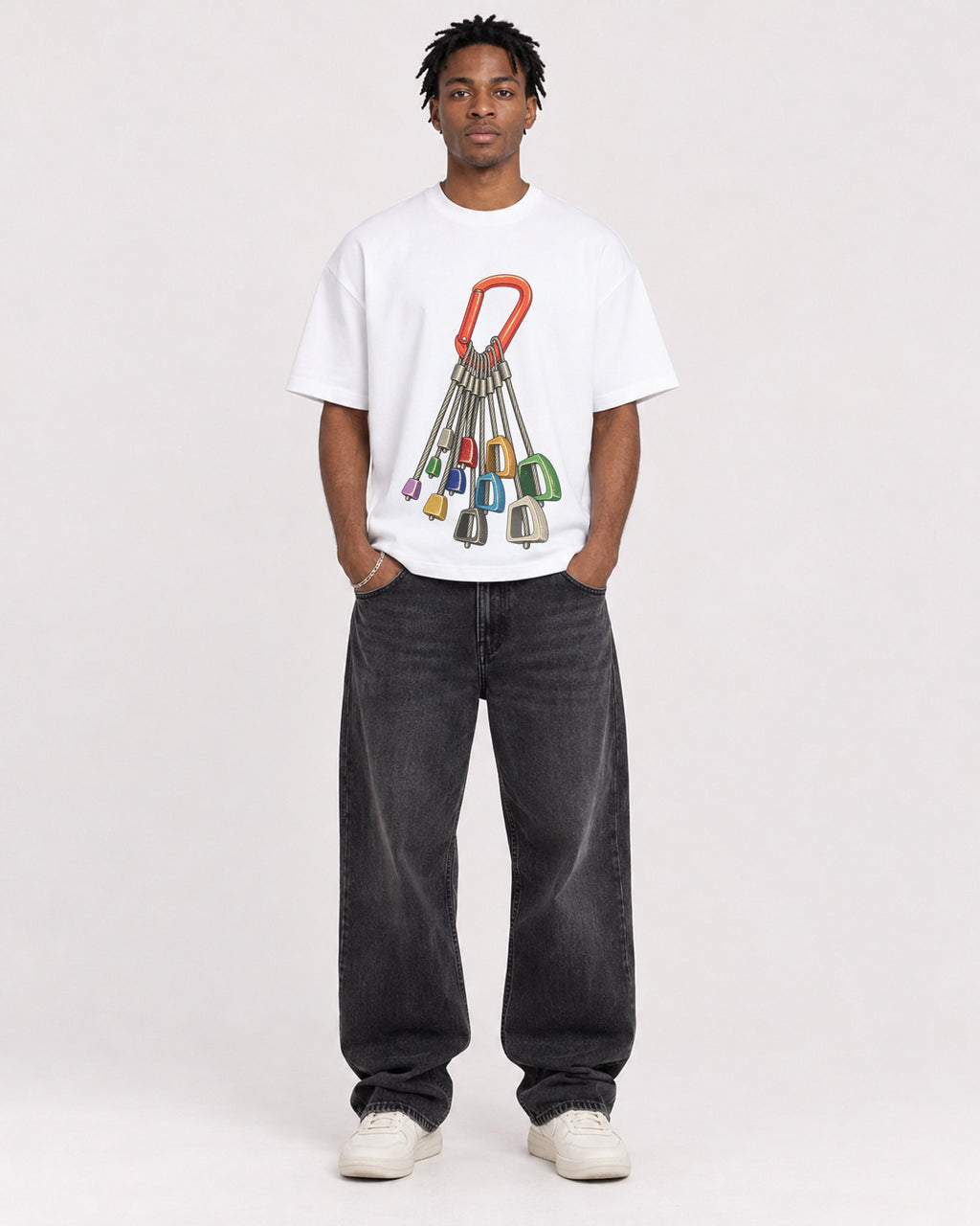 Mockup Boxy Heavyweight Tee White male full-body 05