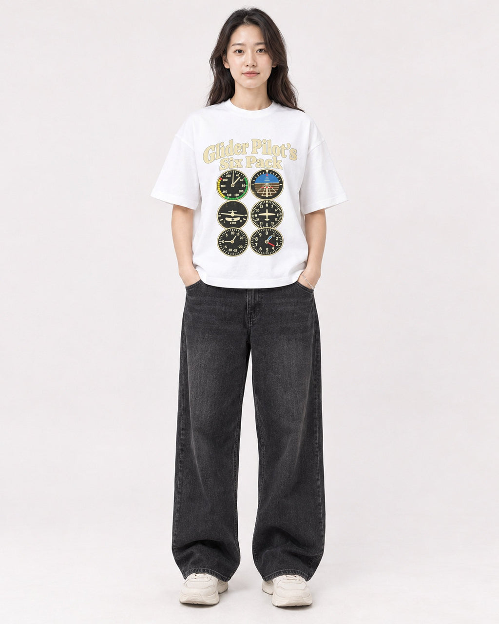 Mockup Boxy Heavyweight Tee White female full-body 03
