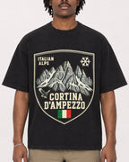 Mockup Boxy Heavyweight Tee Black male close-up 04